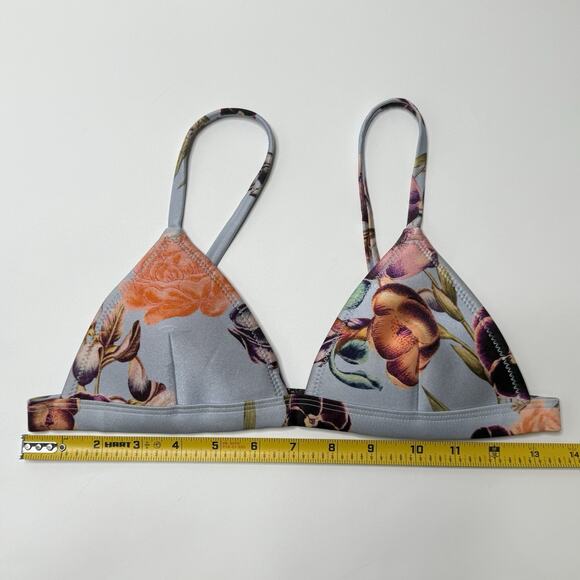 Triangl Neoprene Bikini Swimsuit Gray Floral 2pc Bathing Suit S/M With Bag GLAWS - Picture 5 of 16
